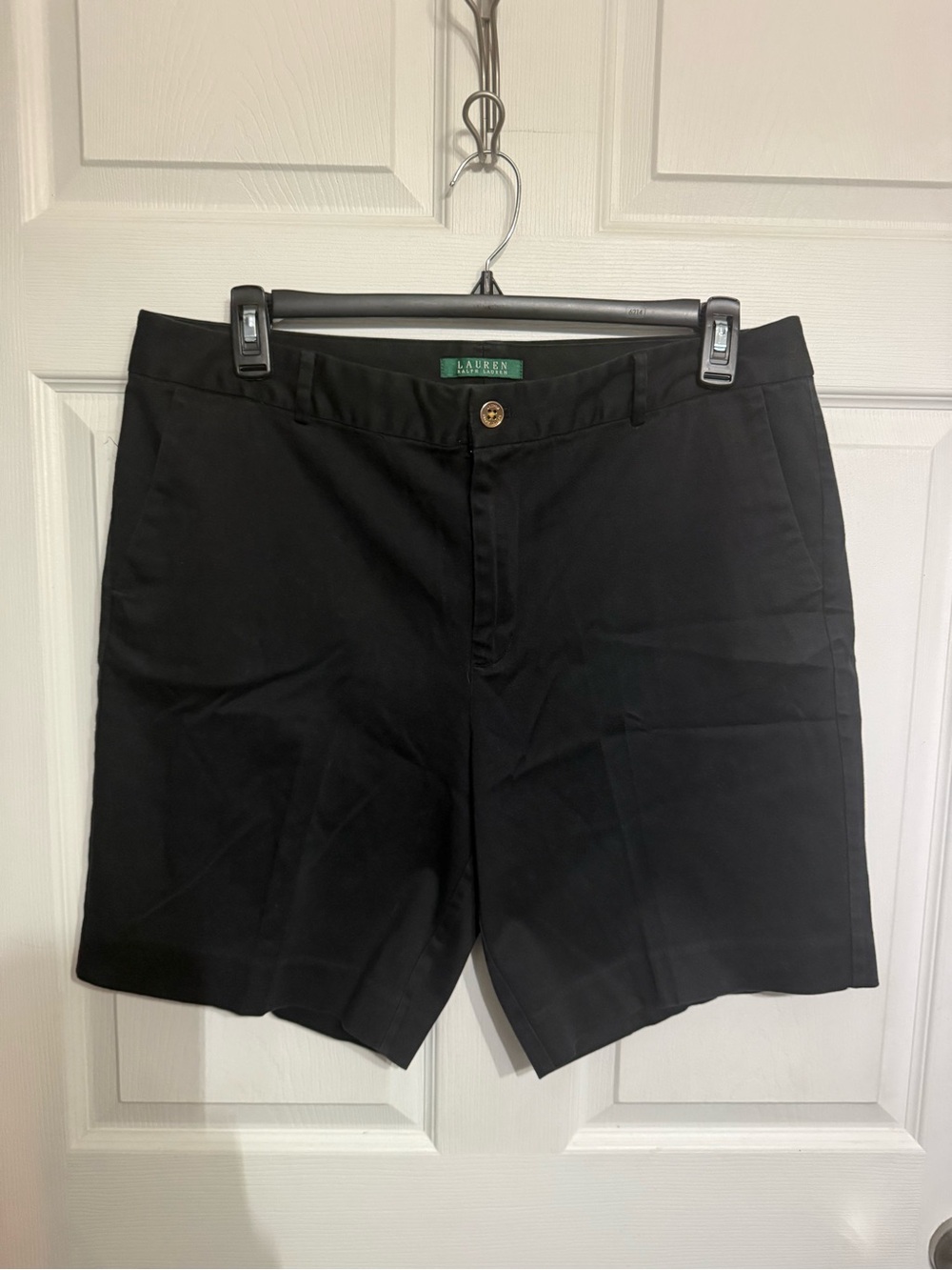 Lauren Ralph Lauren Womans Black Bermuda Long Shorts
